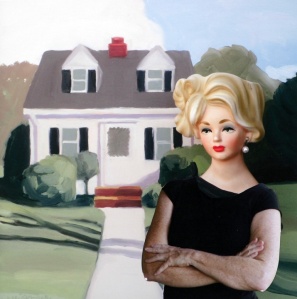 Jill Kerwick: "Doris at Home". Archival photocollage, 9" x 9", 2012.