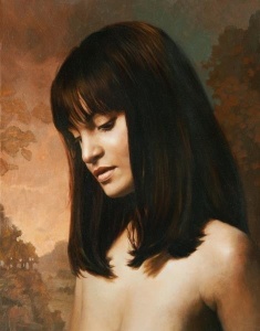 Julie Bell: "Scheherazade", oil painting, 18" x 15".