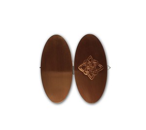 Patricia Sullivan, "Kells Widget." Chased and fabricated bronze, sterling, digital photo on archival paper, Plexiglas, 3.125in. x 1.75in. x .3125in., 2015. Photo: P. Sullivan